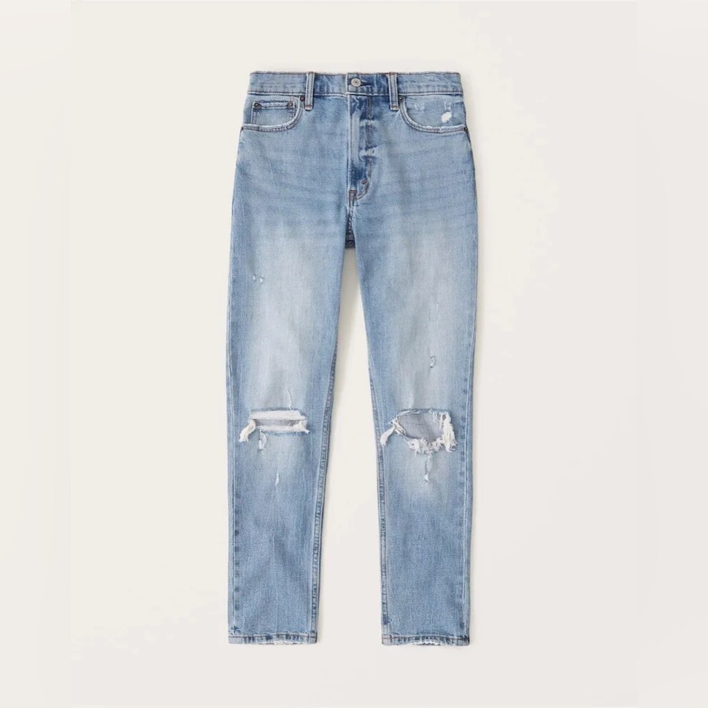 Abercrombie Curve Love High Rise Skinny Jean Light Wash Ripped Denim Size 29